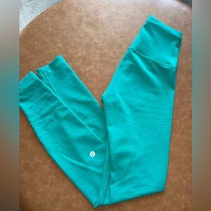 Green Lululemon leggings size 2